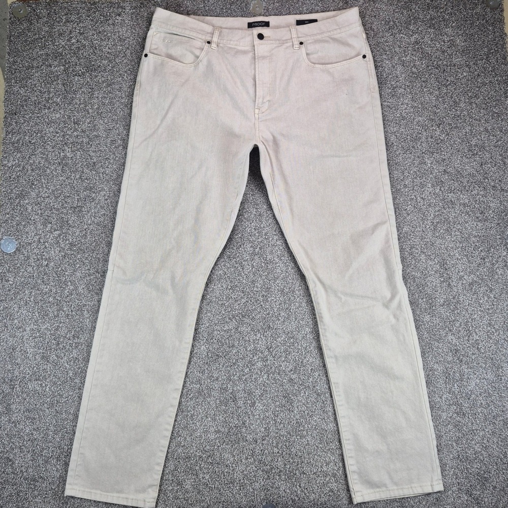 Proof Rover Pants HB Slim Mens 38x324 Cream Canvas Stretch Huckberry
